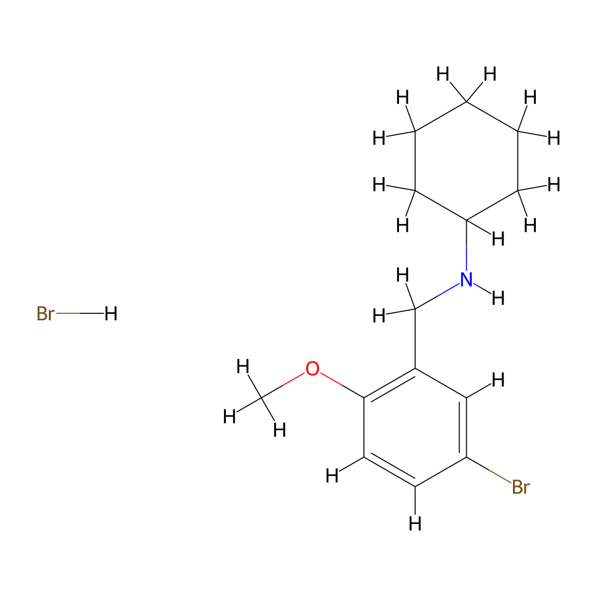 N-(5-bromo-2-methoxybenzyl)cyclohexanamine hydrobromide molecular structure, CAS 1609400-26-1