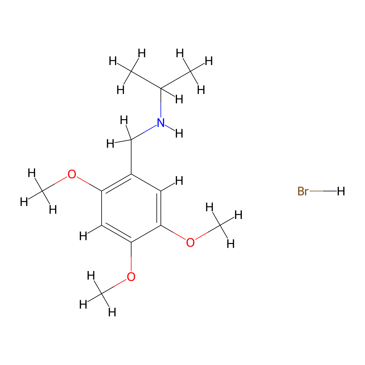 N-(2,4,5-trimethoxybenzyl)-2-propanamine hydrobromide molecular structure, CAS 1609400-27-2