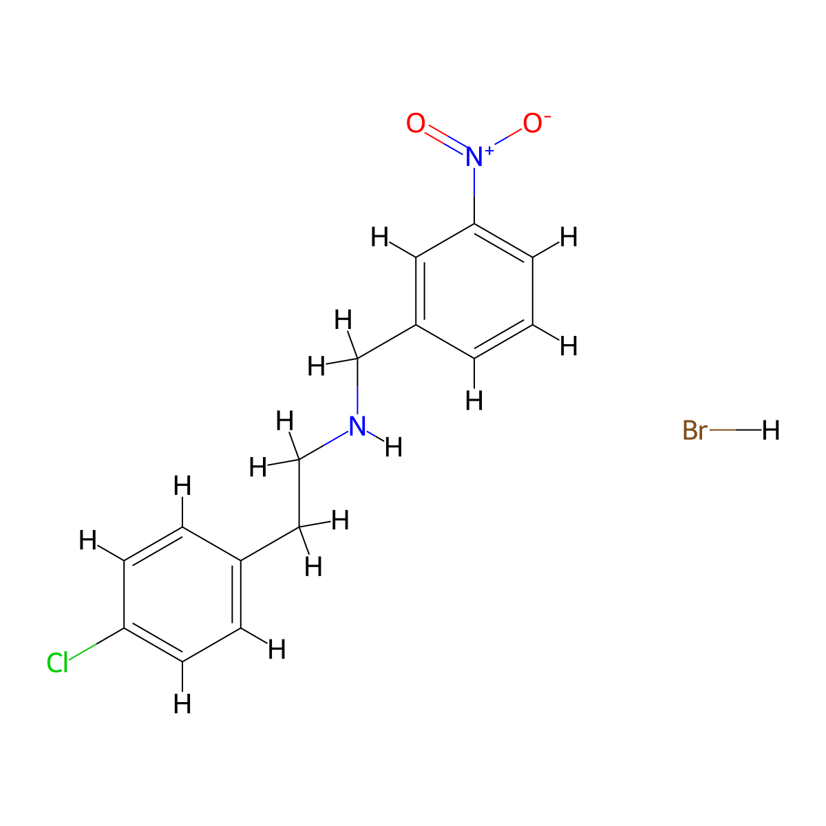 [2-(4-Chlorophenyl)ethyl](3-nitrobenzyl)amine hydrobromide molecular structure, CAS 1609400-30-7