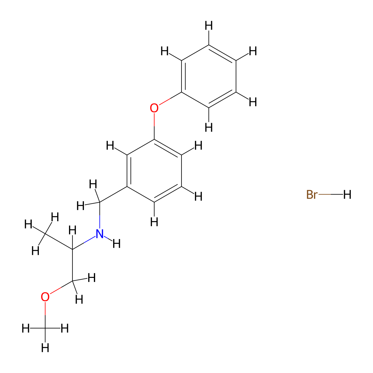 (2-Methoxy-1-methylethyl)(3-phenoxybenzyl)amine hydrobromide molecular structure, CAS 1609400-32-9