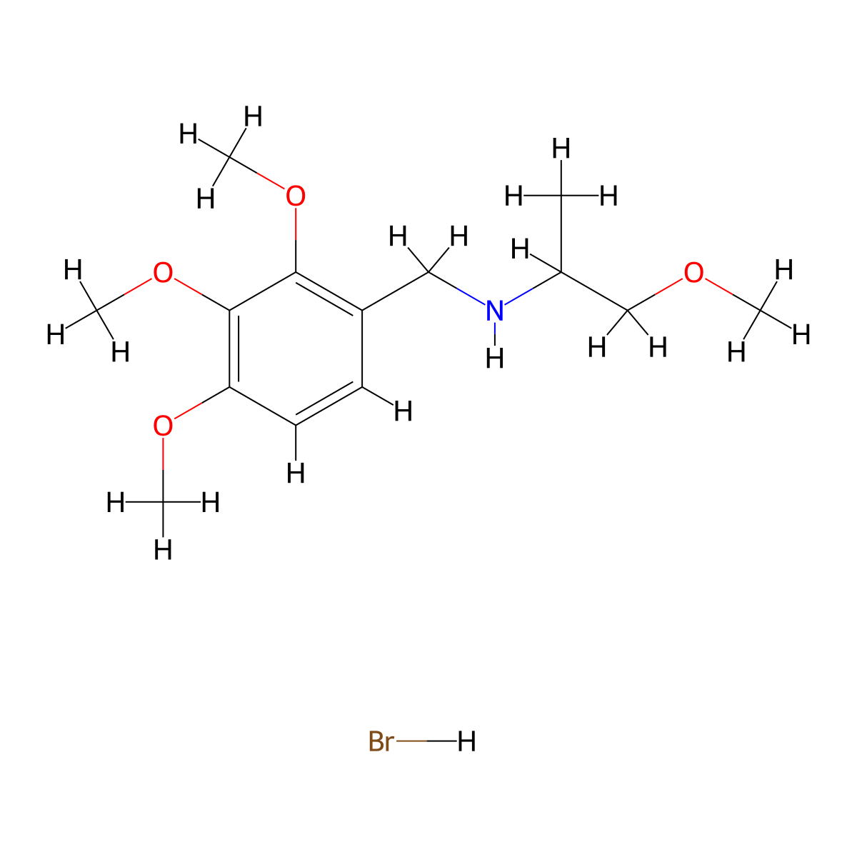 (2-Methoxy-1-methylethyl)(2,3,4-trimethoxybenzyl)amine hydrobromide molecular structure, CAS 1609400-34-1