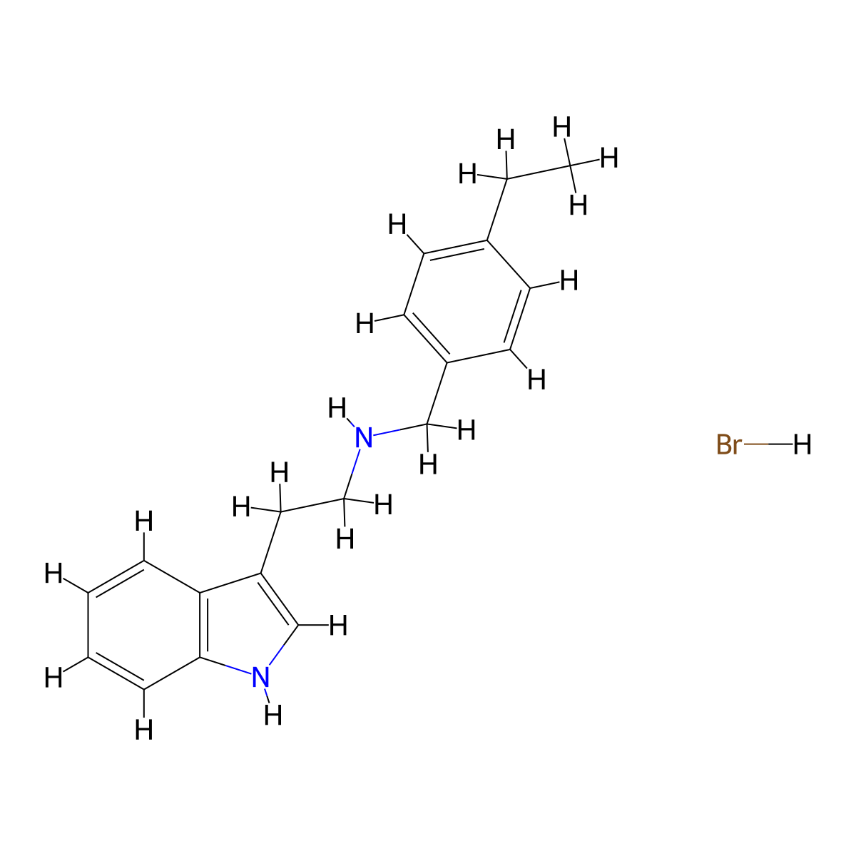 N-(4-ethylbenzyl)-2-(1H-indol-3-yl)ethanamine hydrobromide molecular structure, CAS 1609400-36-3