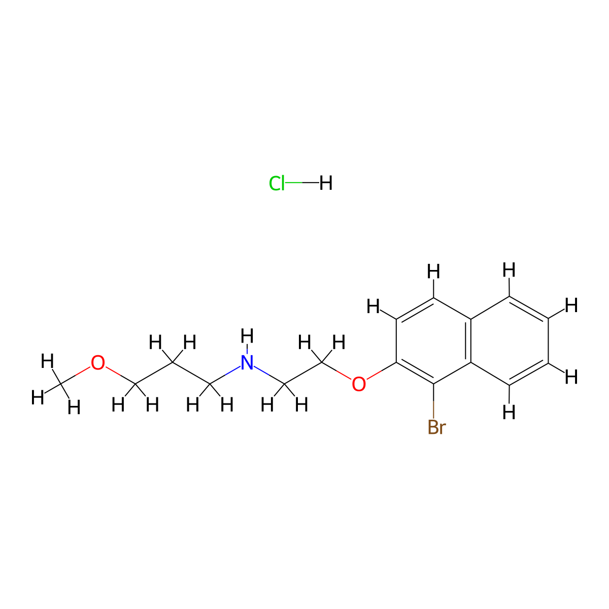 N-{2-[(1-Bromo-2-naphthyl)oxy]ethyl}-3-methoxy-1-propanamine hydrochloride molecular structure, CAS 1609400-43-2