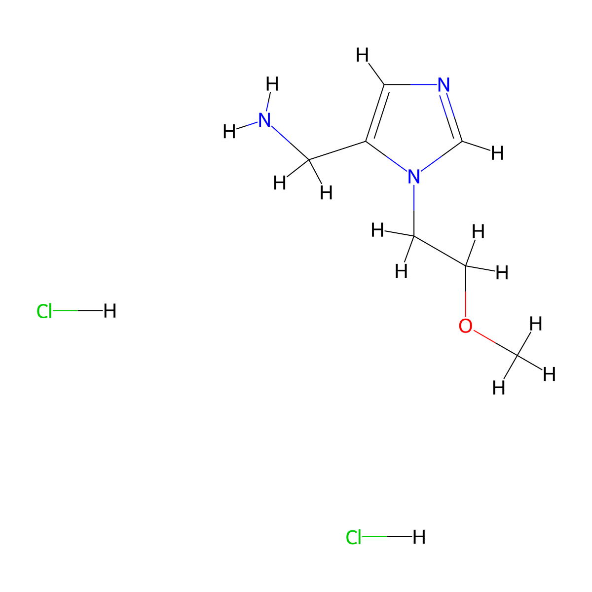{[1-(2-Methoxyethyl)-1H-imidazol-5-yl]methyl}amine dihydrochloride molecular structure, CAS 1609400-46-5