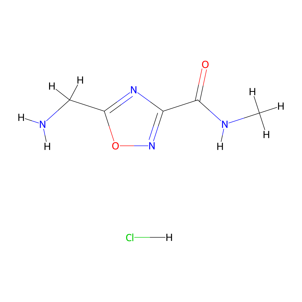 5-(Aminomethyl)-N-methyl-1,2,4-oxadiazole-3-carboxamide hydrochloride molecular structure, CAS 1609400-47-6
