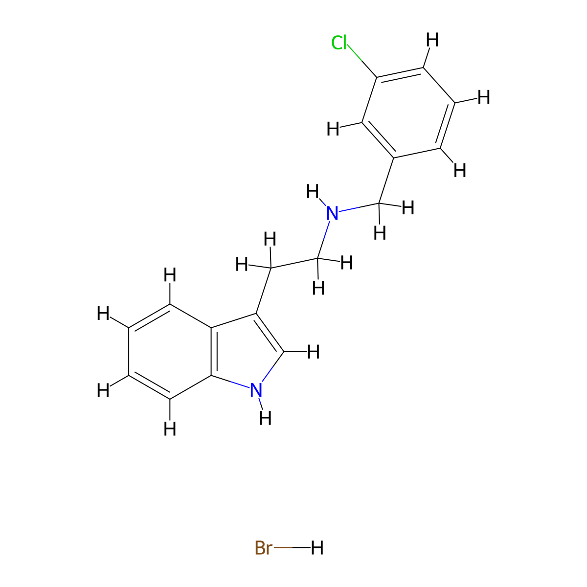 N-(3-chlorobenzyl)-2-(1H-indol-3-yl)ethanamine hydrobromide molecular structure, CAS 1609400-49-8
