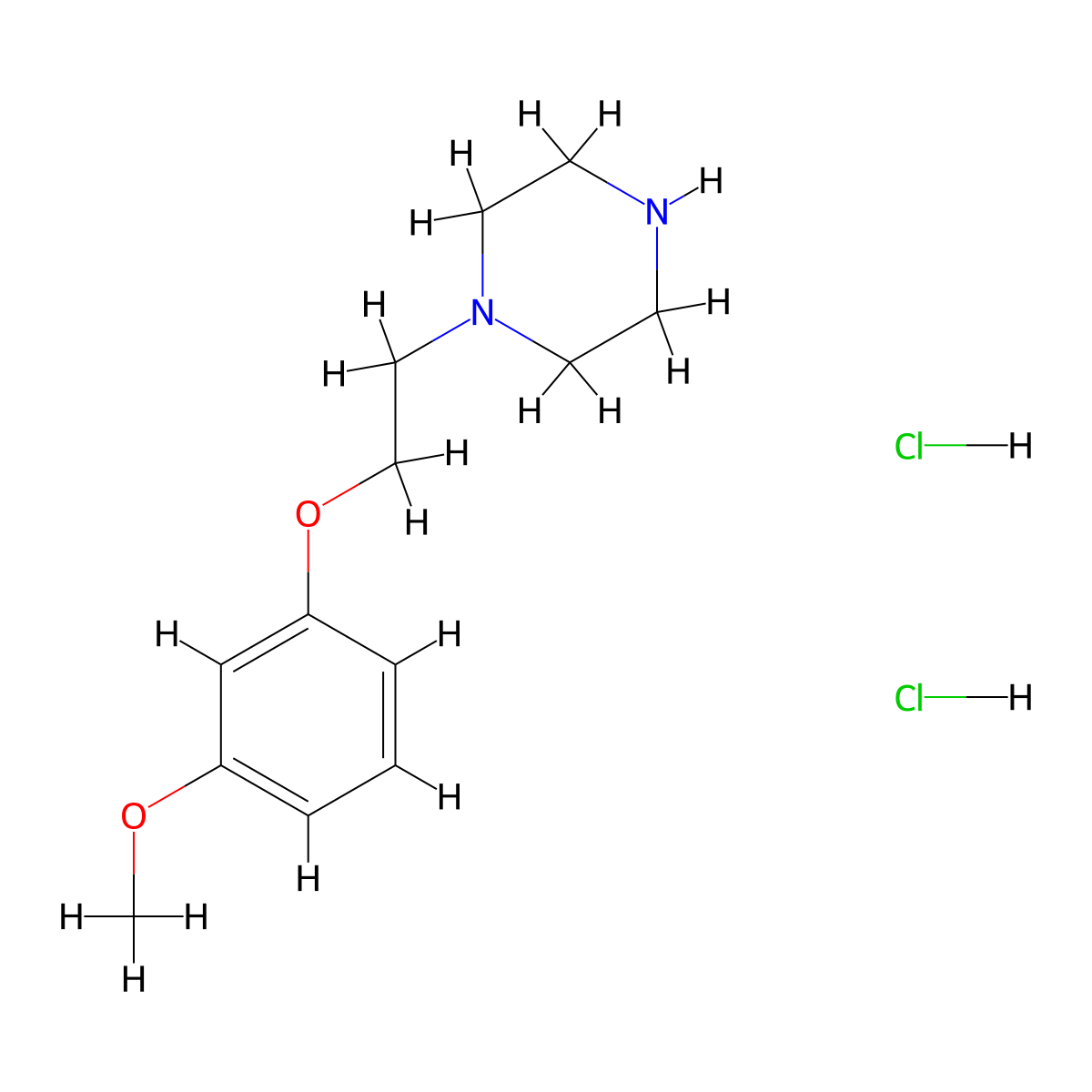 1-[2-(3-Methoxyphenoxy)ethyl]piperazine dihydrochloride molecular structure, CAS 1609400-50-1