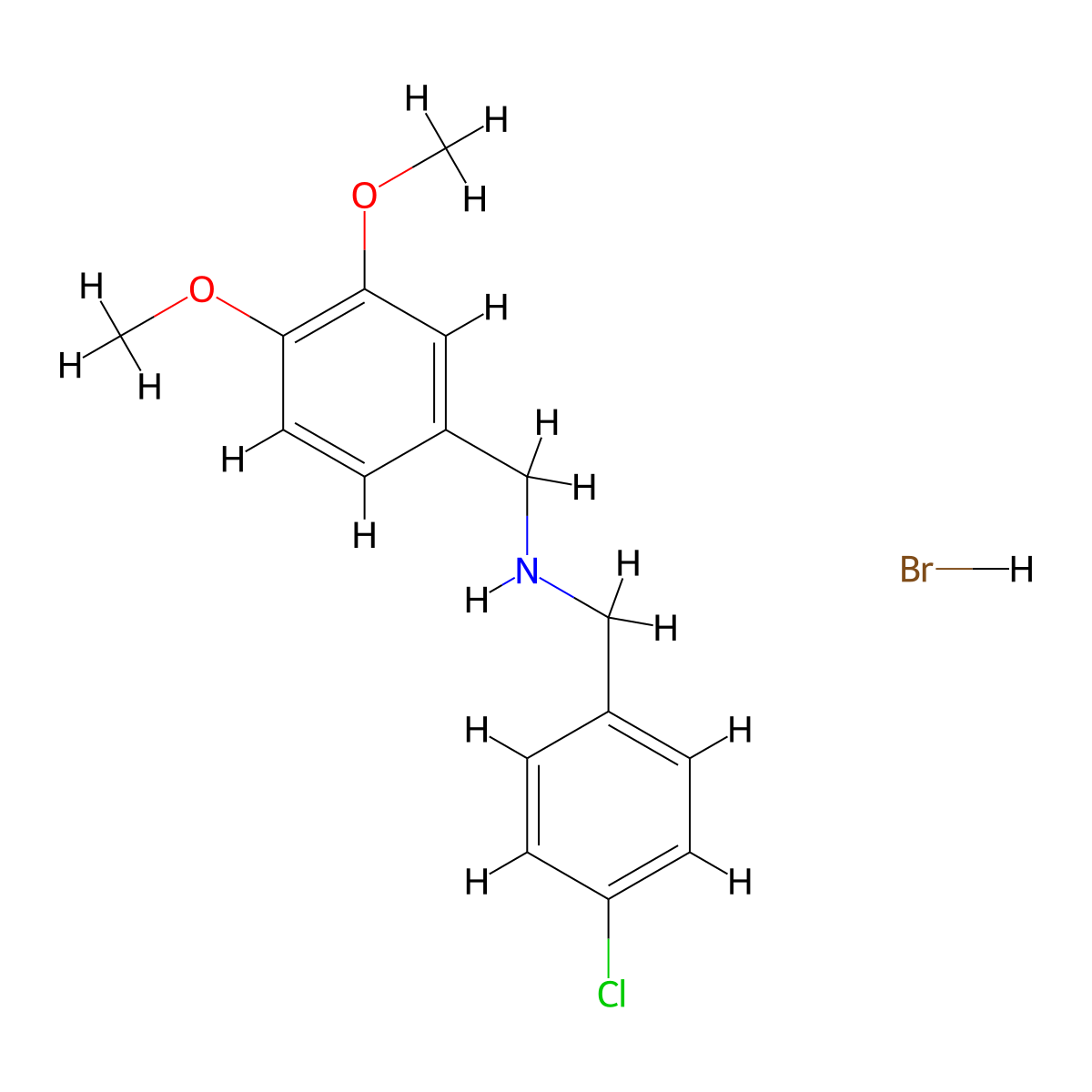 (4-Chlorobenzyl)(3,4-dimethoxybenzyl)amine hydrobromide molecular structure, CAS 1609400-57-8