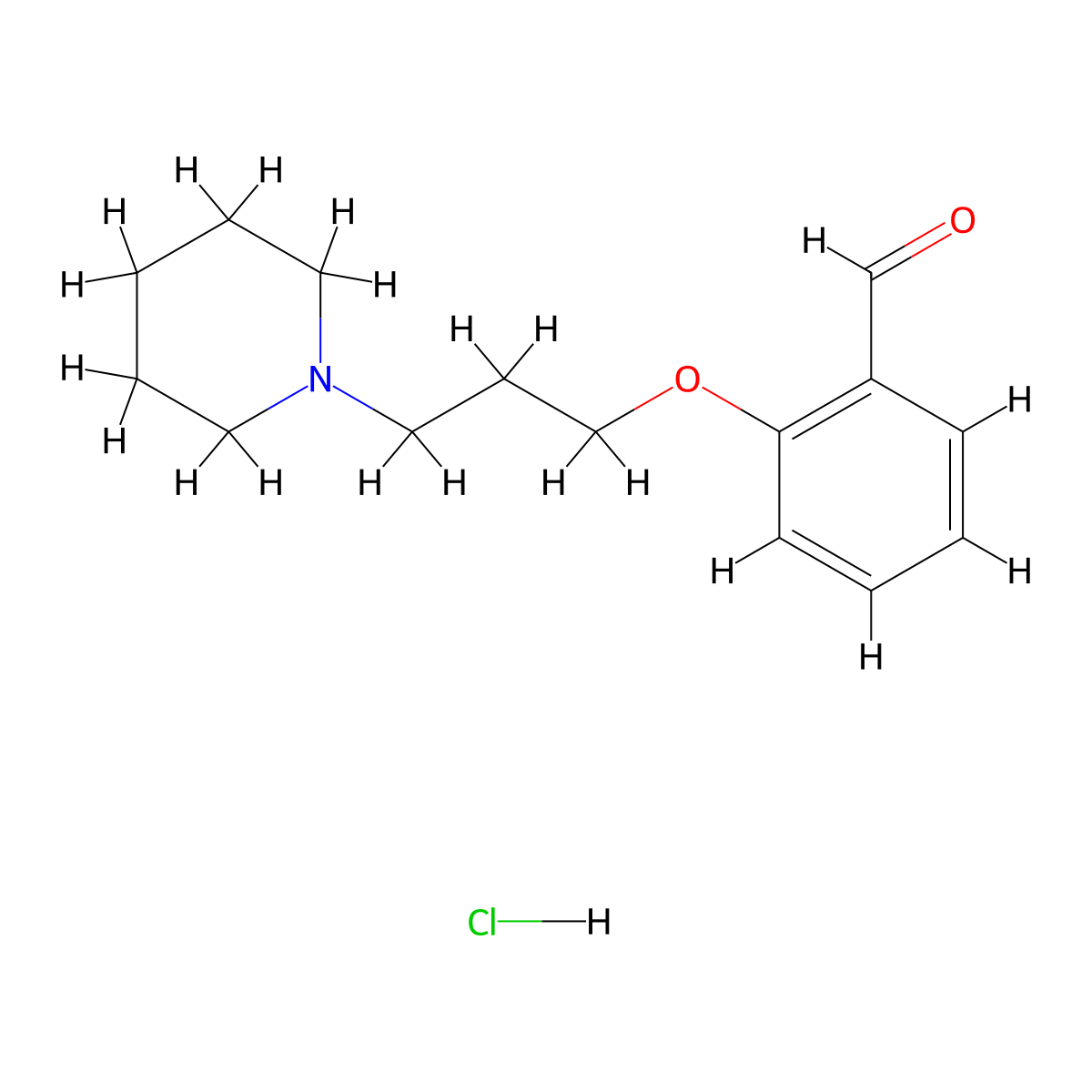 2-[3-(1-Piperidinyl)propoxy]benzaldehyde hydrochloride molecular structure, CAS 1609400-58-9