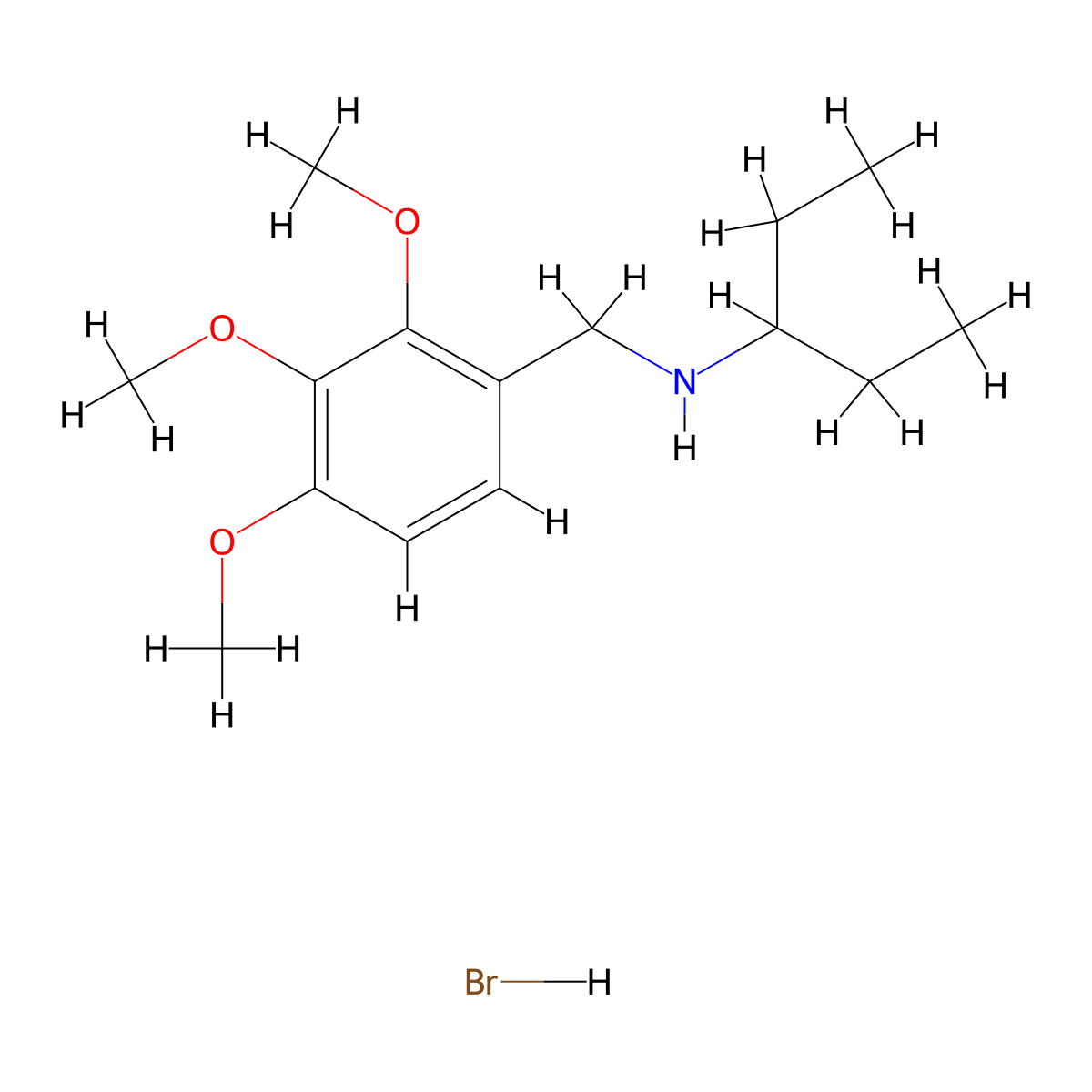 N-(2,3,4-trimethoxybenzyl)-3-pentanamine hydrobromide molecular structure, CAS 1609400-59-0