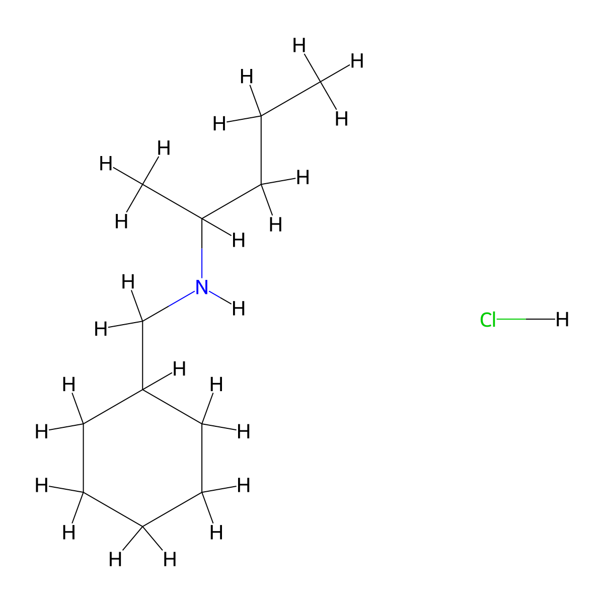 N-(Cyclohexylmethyl)-2-pentanamine hydrochloride molecular structure, CAS 1609400-61-4