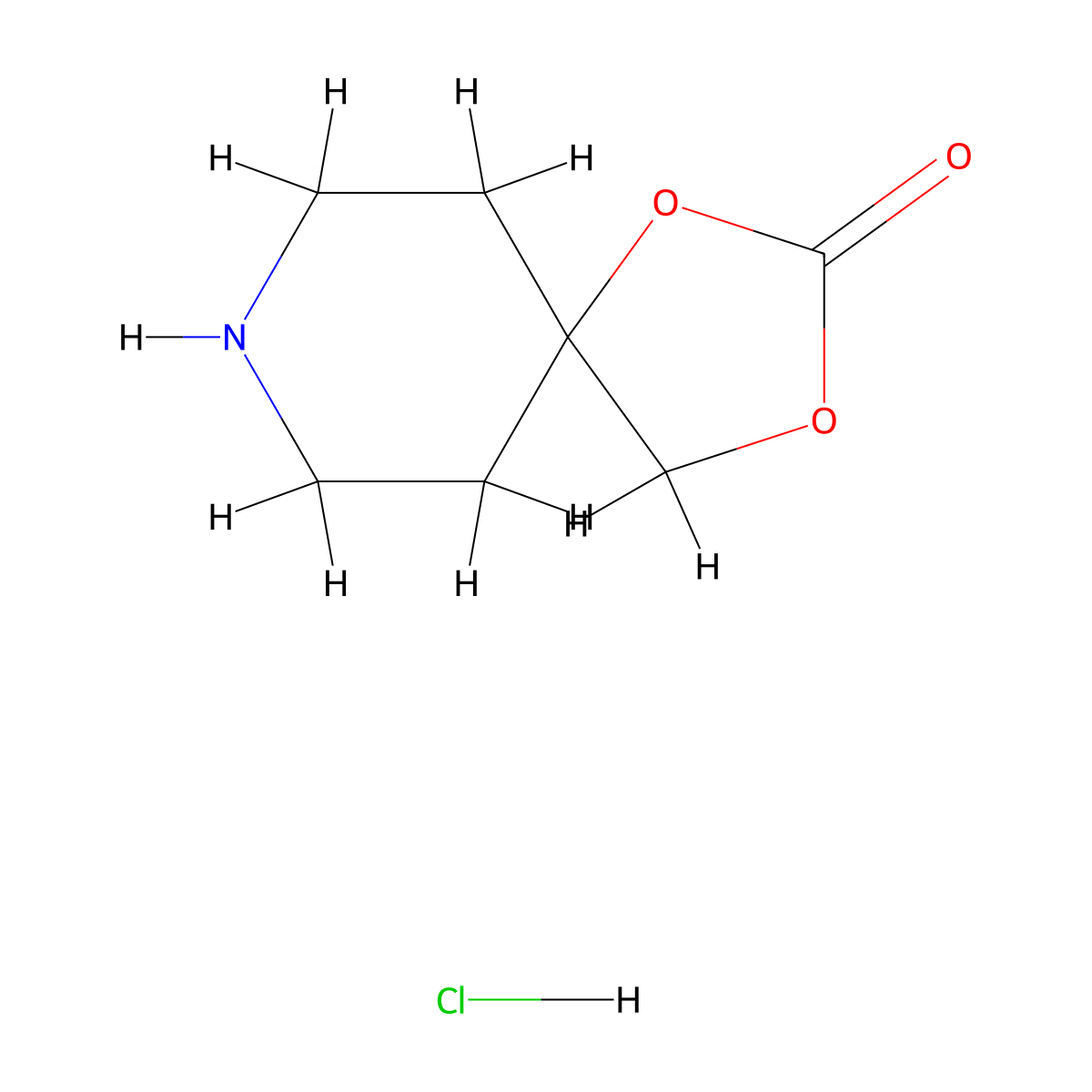 1,3-Dioxa-8-azaspiro[4.5]decan-2-one hydrochloride molecular structure, CAS 1609400-64-7