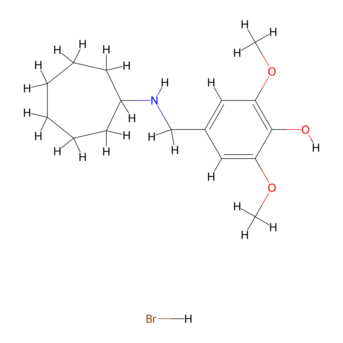 4-[(Cycloheptylamino)methyl]-2,6-dimethoxyphenol hydrobromide molecular structure, CAS 1609400-66-9