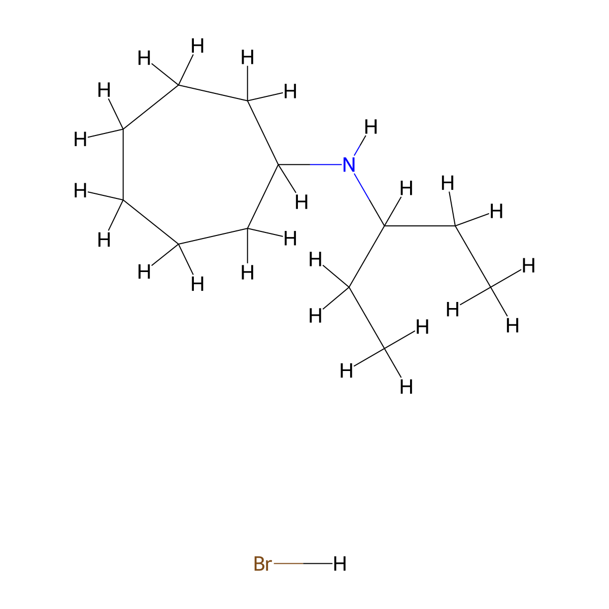 N-(1-ethylpropyl)cycloheptanamine hydrobromide molecular structure, CAS 1609400-67-0