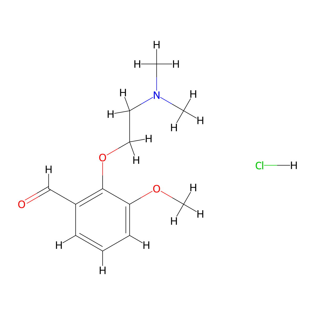 2-[2-(Dimethylamino)ethoxy]-3-methoxybenzaldehyde hydrochloride molecular structure, CAS 1609400-68-1
