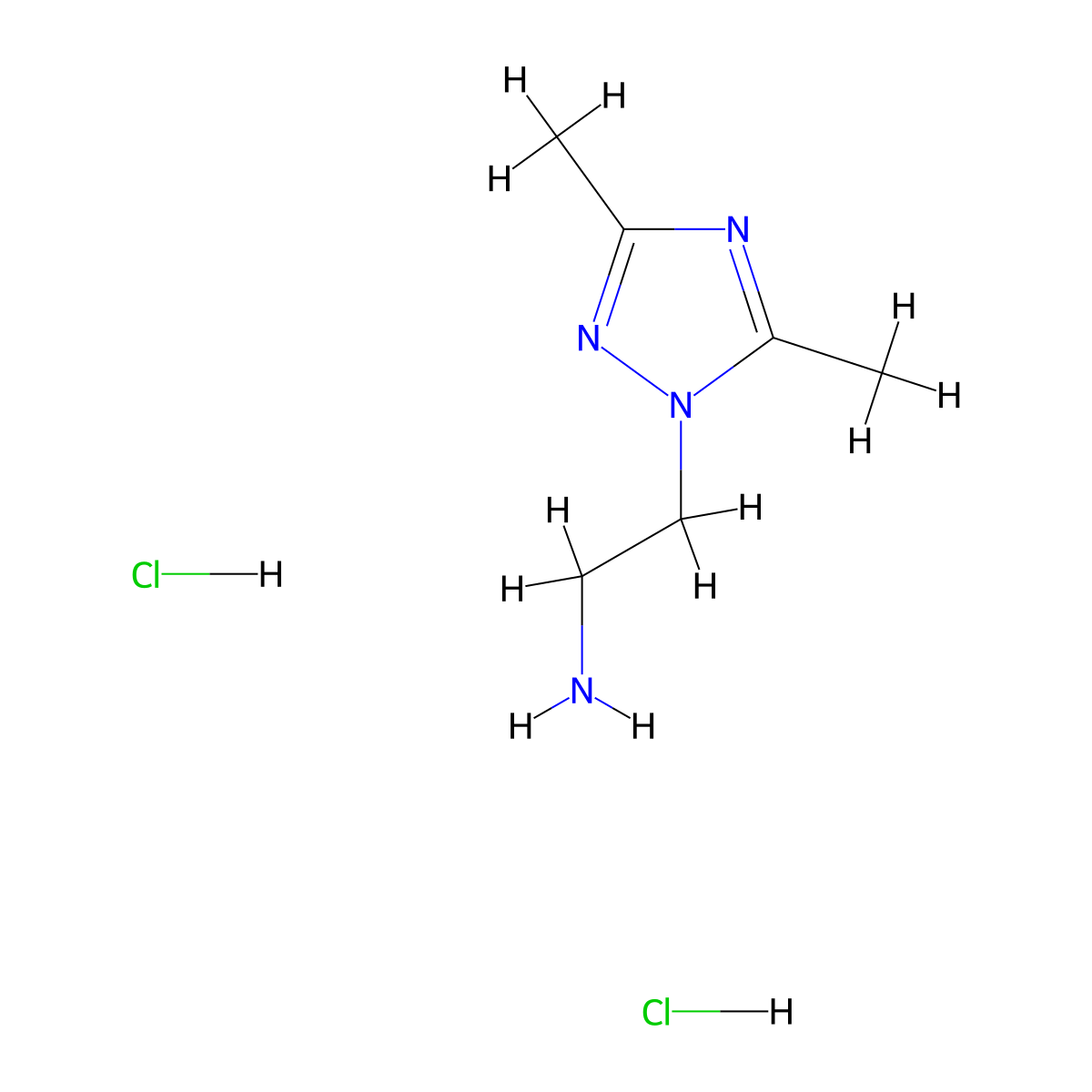 [2-(3,5-dimethyl-1H-1,2,4-triazol-1-yl)ethyl]amine dihydrochloride molecular structure, CAS 1609400-69-2