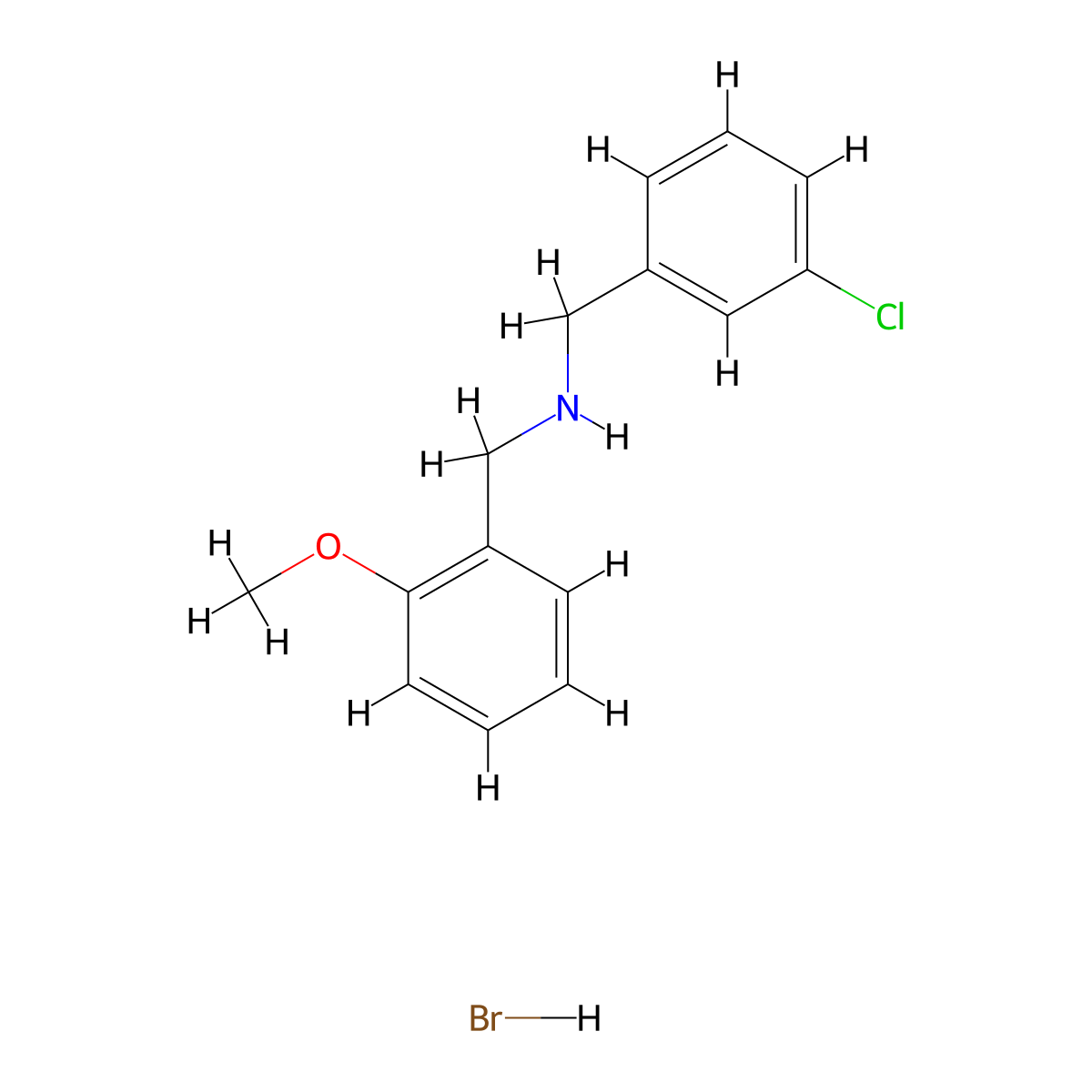 (3-Chlorobenzyl)(2-methoxybenzyl)amine hydrobromide molecular structure, CAS 1609400-73-8