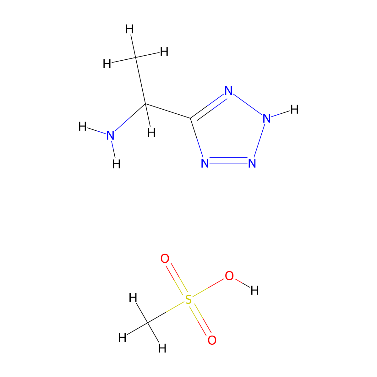 [1-(1H-Tetrazol-5-yl)ethyl]amine methanesulfonate molecular structure, CAS 1609400-75-0