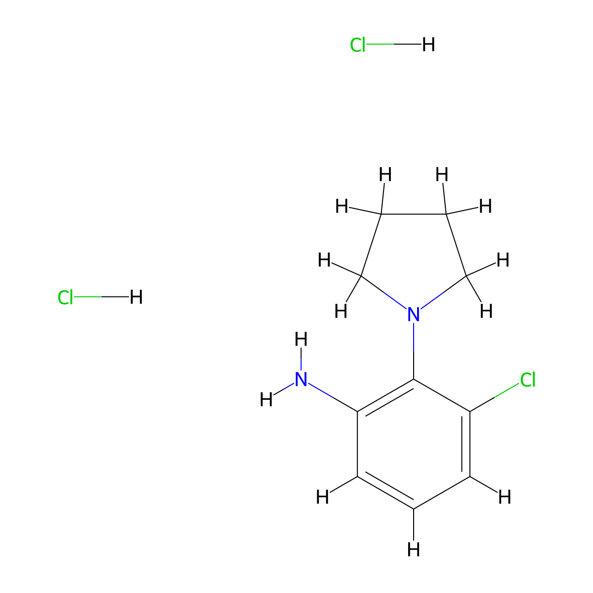 [3-Chloro-2-(1-pyrrolidinyl)phenyl]amine dihydrochloride molecular structure, CAS 1609400-81-8