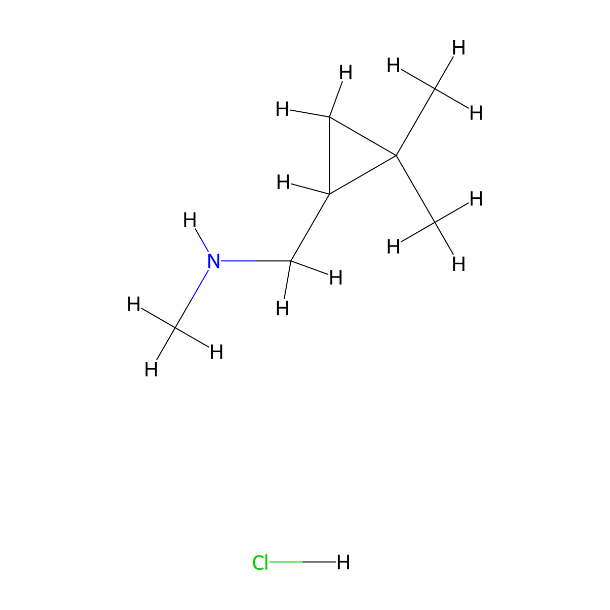 [(2,2-Dimethylcyclopropyl)methyl](methyl)amine hydrochloride molecular structure, CAS 1609400-84-1