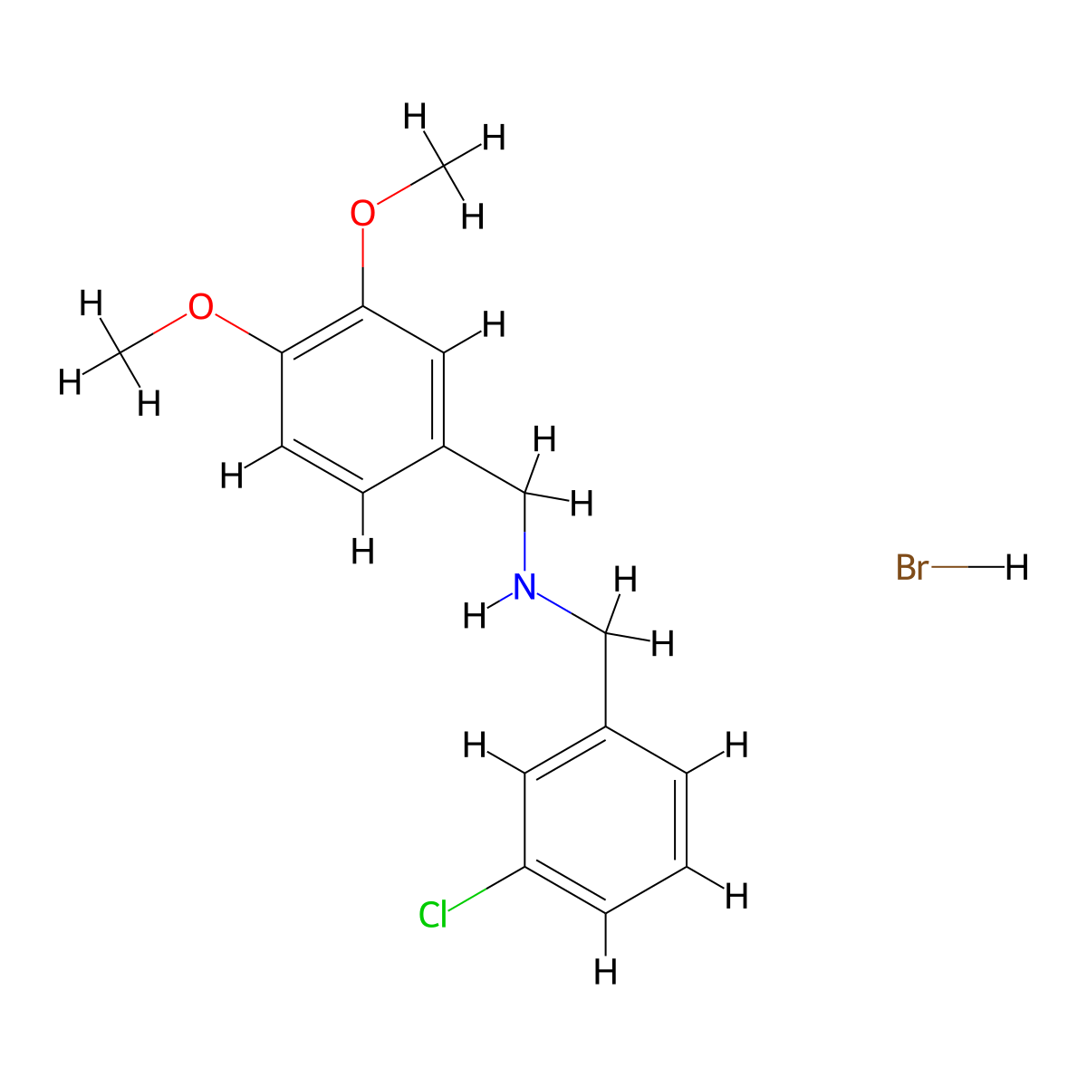 (3-Chlorobenzyl)(3,4-dimethoxybenzyl)amine hydrobromide molecular structure, CAS 1609400-86-3