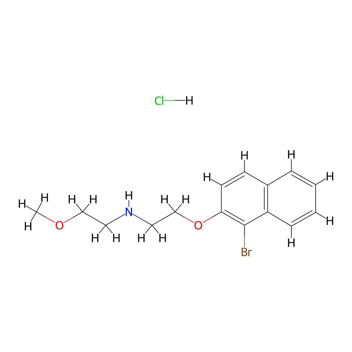 {2-[(1-Bromo-2-naphthyl)oxy]ethyl}(2-methoxyethyl)amine hydrochloride molecular structure, CAS 1609401-05-9