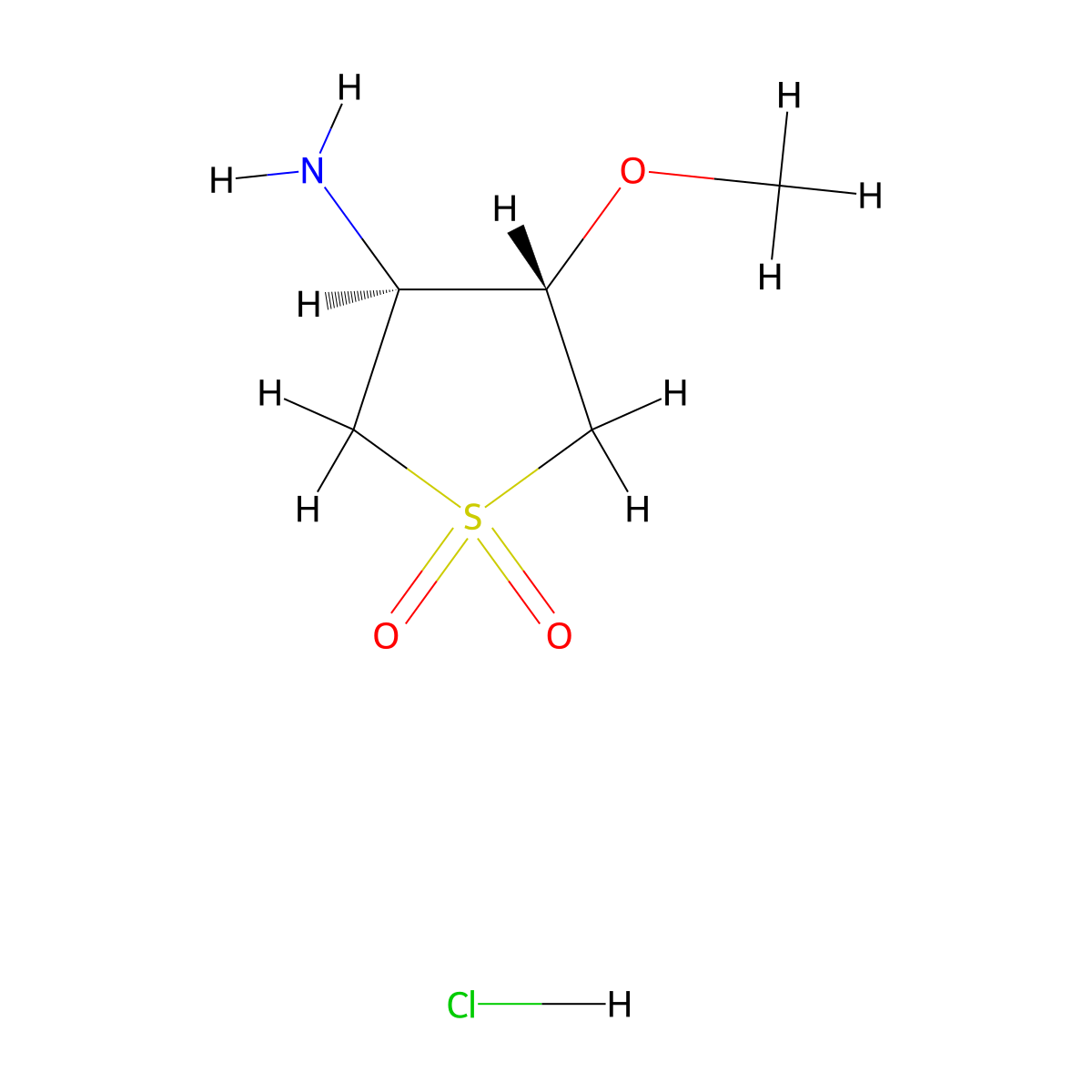 [(3S,4S)-4-Methoxy-1,1-dioxidotetrahydro-3-thienyl]amine hydrochloride molecular structure, CAS 1609401-10-6