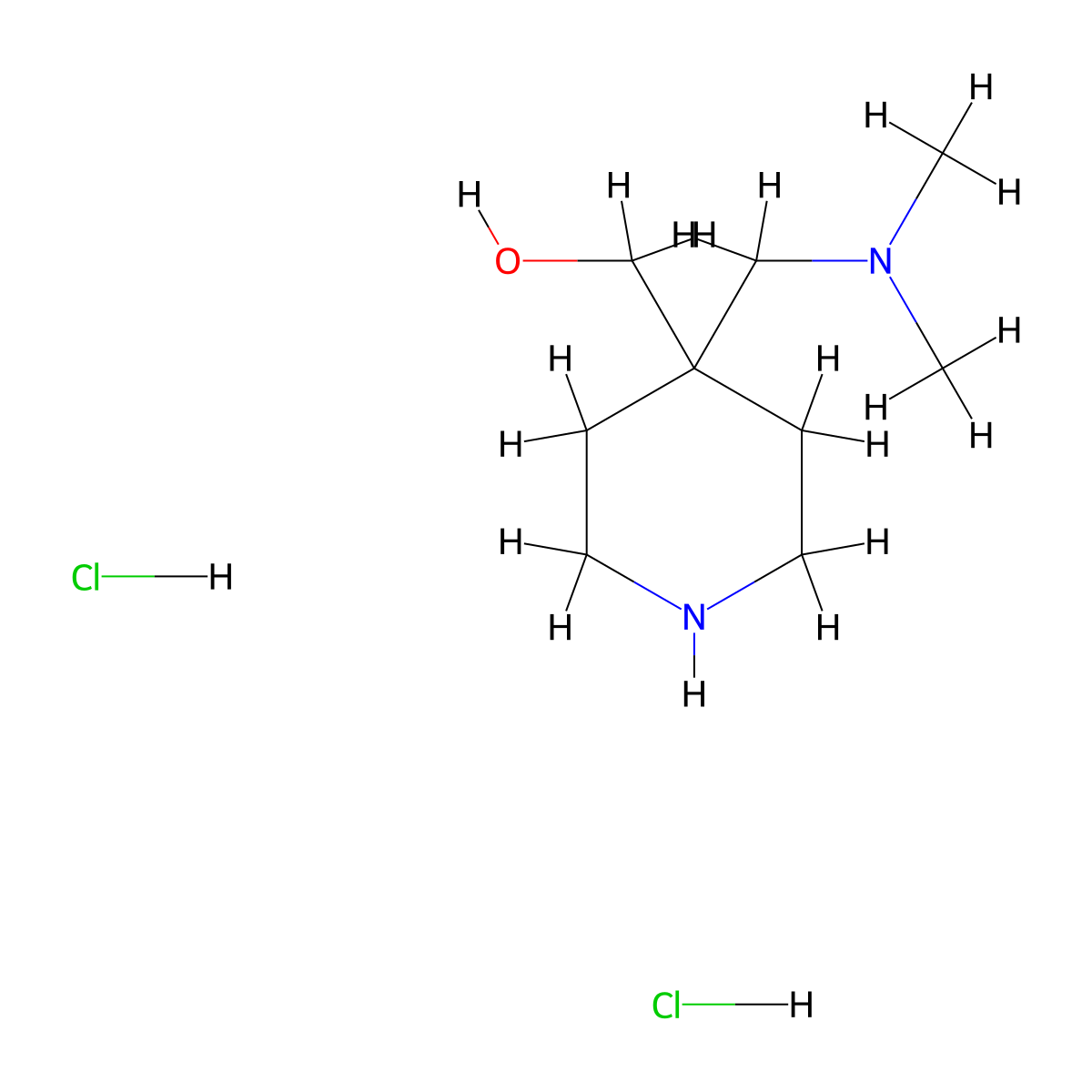 {4-[(Dimethylamino)methyl]-4-piperidinyl}methanol dihydrochloride molecular structure, CAS 1609401-12-8