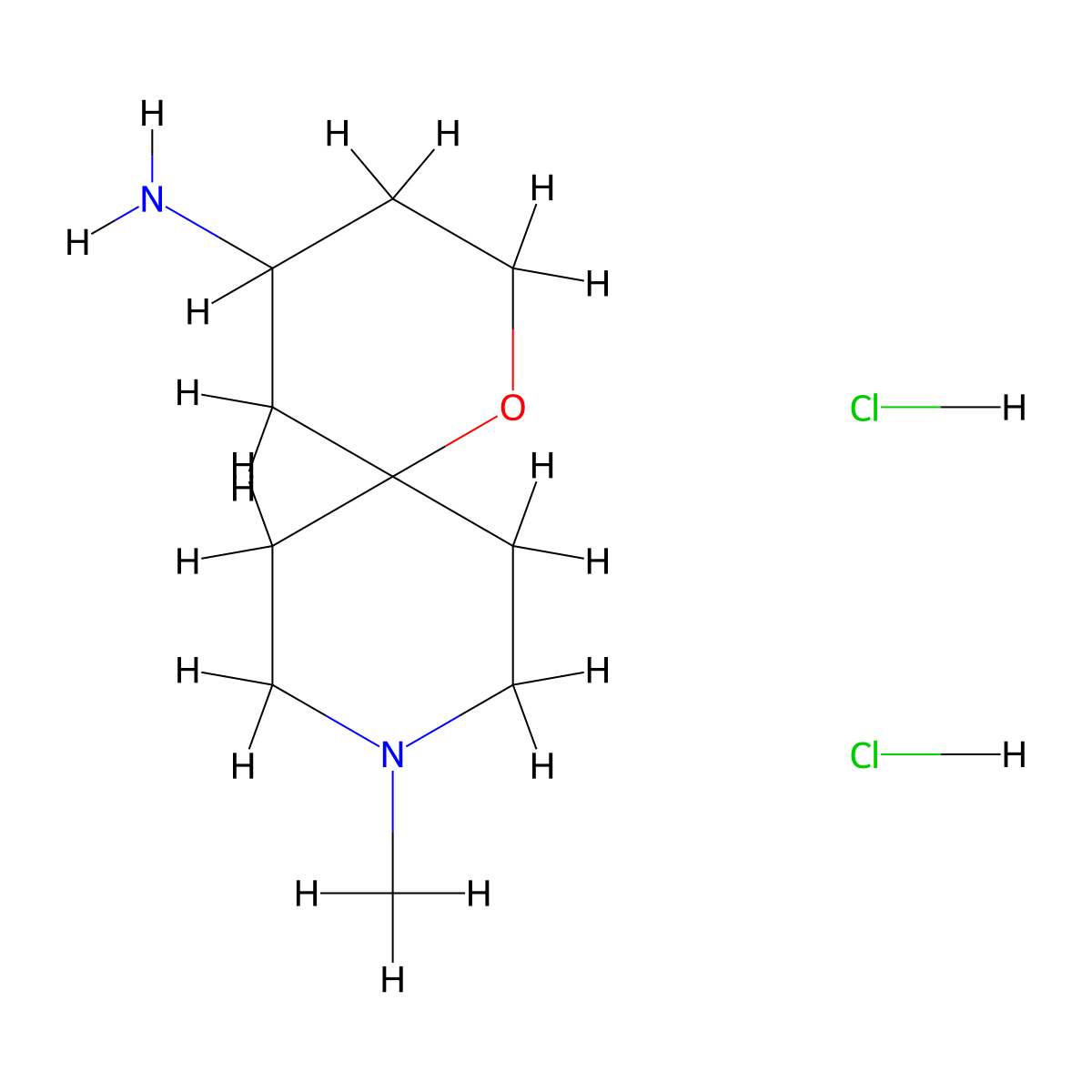 9-Methyl-1-oxa-9-azaspiro[5.5]undecan-4-amine dihydrochloride molecular structure, CAS 1609401-18-4