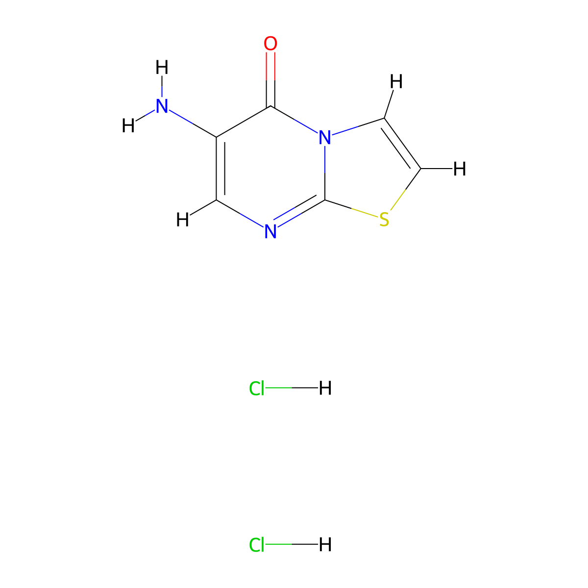 6-Amino-5H-(1,3)thiazolo(3,2-a)pyrimidin-5-one dihydrochloride molecular structure, CAS 1609401-20-8