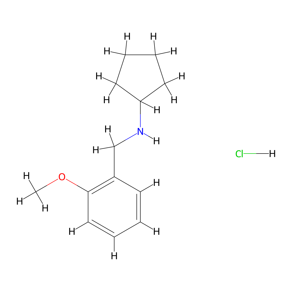 N-(2-Methoxybenzyl)cyclopentanamine hydrochloride molecular structure, CAS 1609401-21-9
