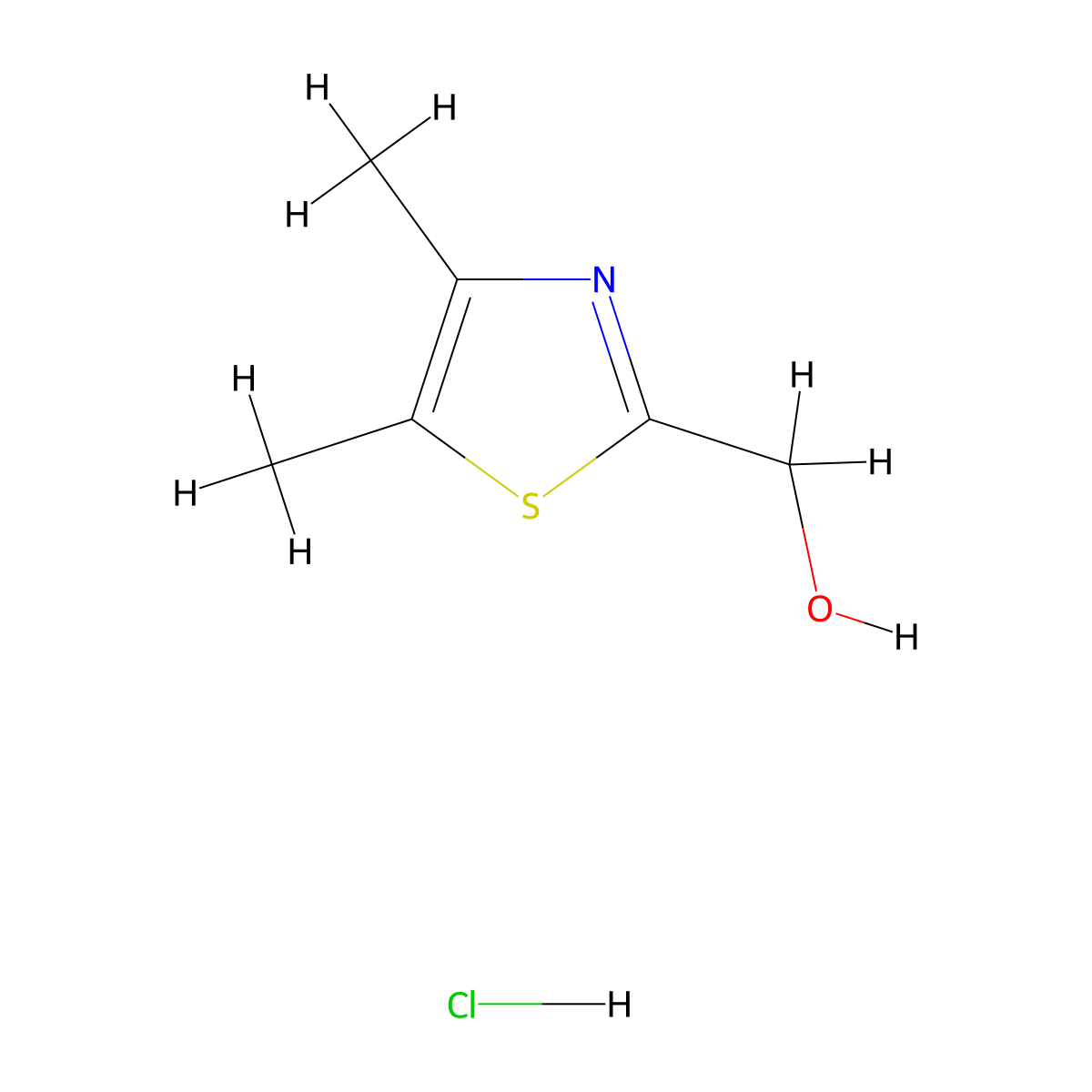 (4,5-Dimethyl-1,3-thiazol-2-YL)methanol hydrochloride molecular structure, CAS 1609401-24-2