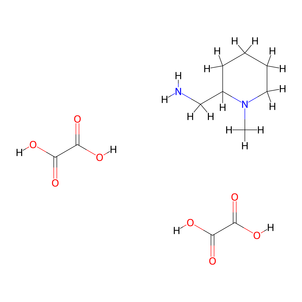 [(1-Methyl-2-piperidinyl)methyl]amine diethanedioate molecular structure, CAS 1609401-26-4