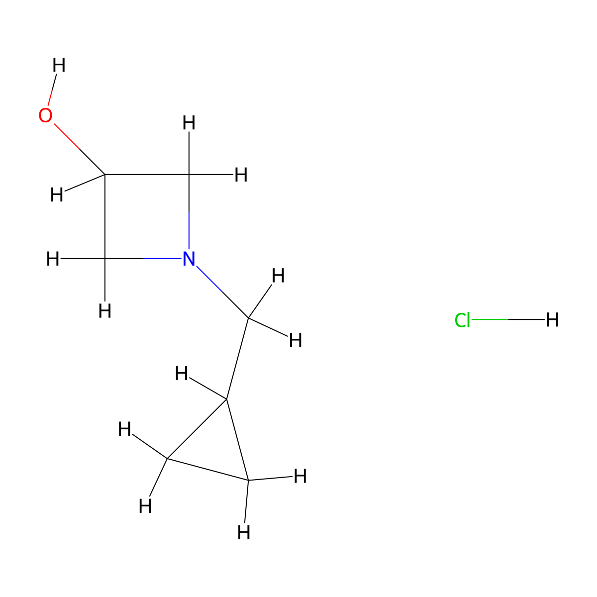 1-(Cyclopropylmethyl)-3-azetidinol hydrochloride molecular structure, CAS 1609401-33-3