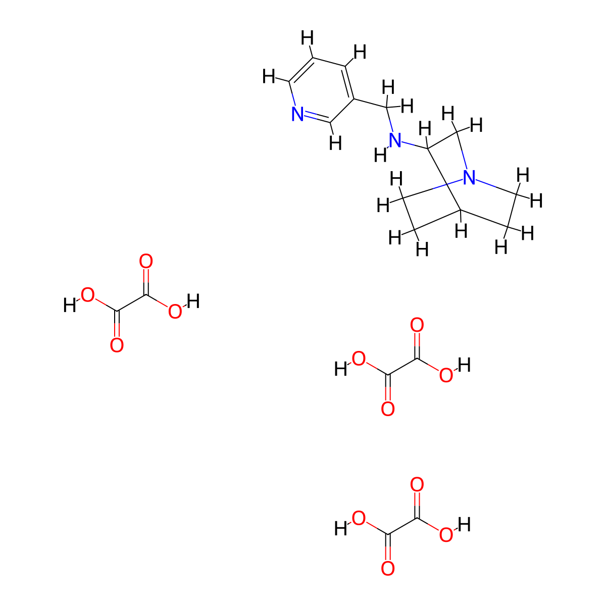 N-(3-pyridinylmethyl)quinuclidin-3-amine triethanedioate molecular structure, CAS 1609401-35-5