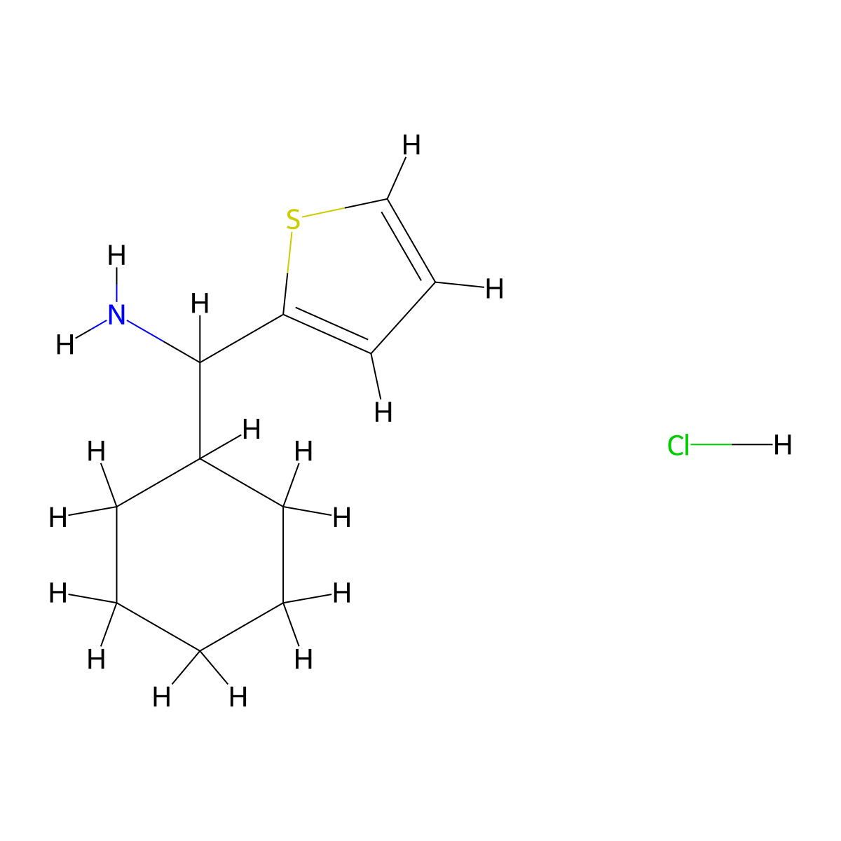 [Cyclohexyl(2-thienyl)methyl]amine hydrochloride molecular structure, CAS 1609401-36-6