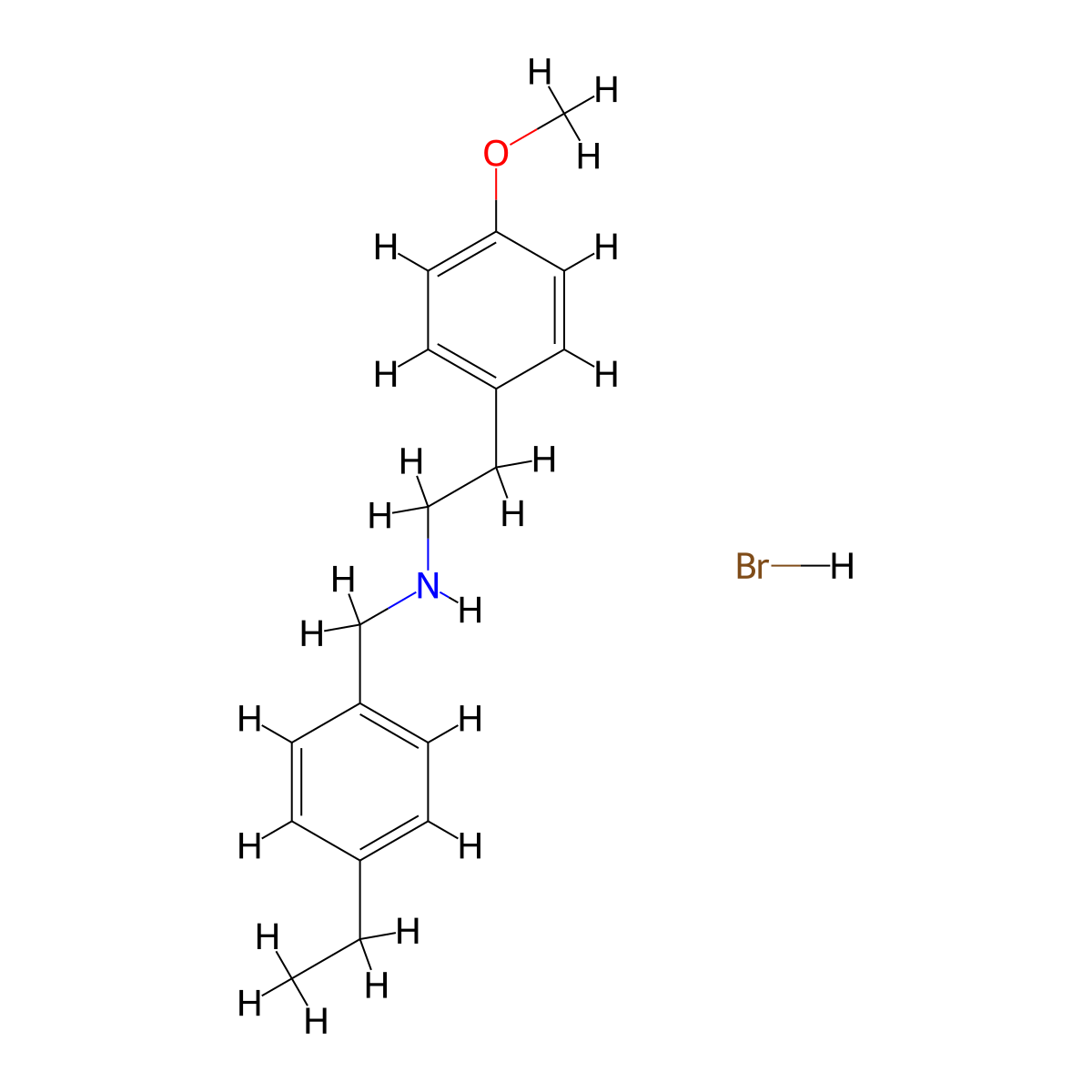 N-(4-ethylbenzyl)-2-(4-methoxyphenyl)ethanamine hydrobromide molecular structure, CAS 1609401-37-7
