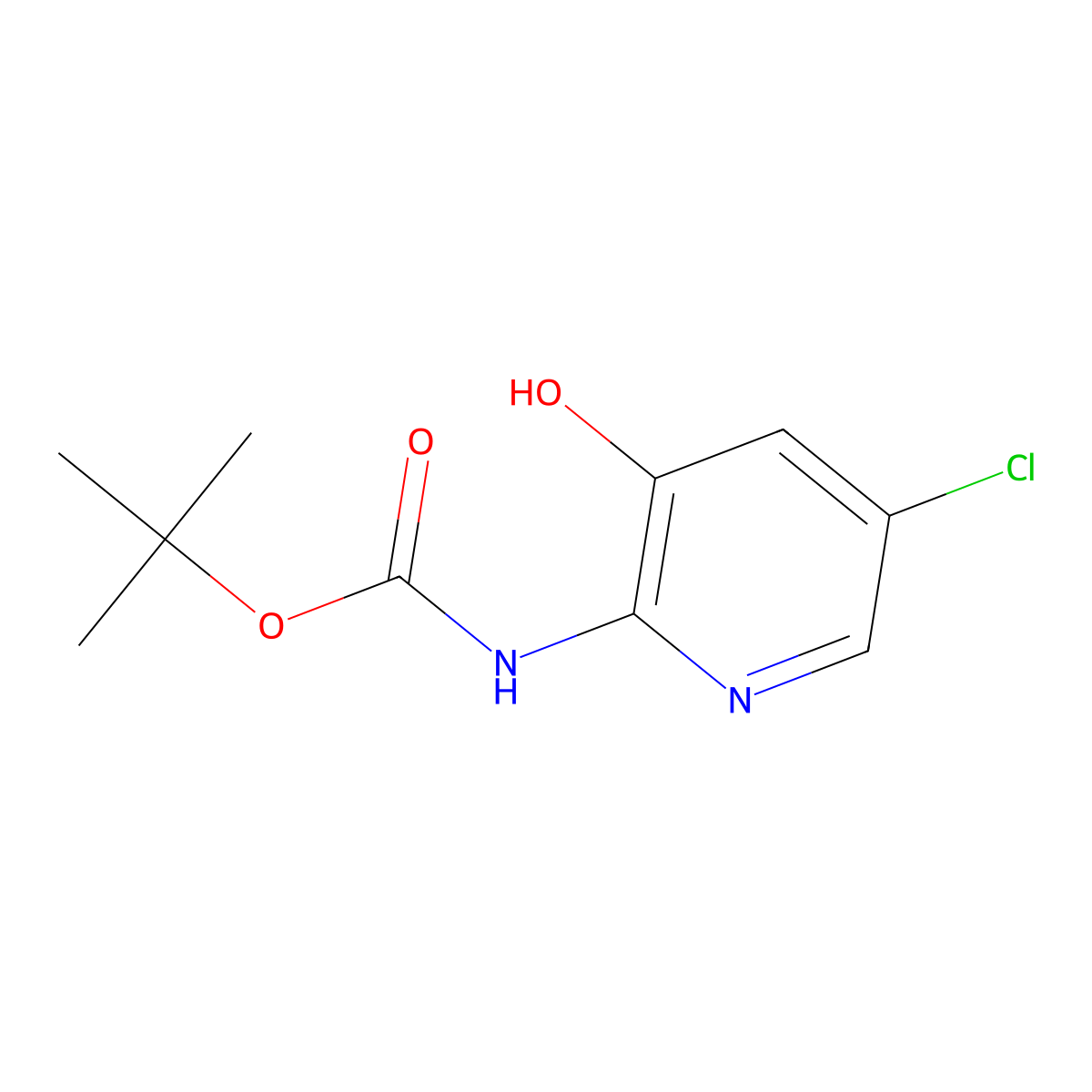 tert-Butyl (5-chloro-3-hydroxypyridin-2-yl)carbamate molecular structure, CAS 1609402-46-1