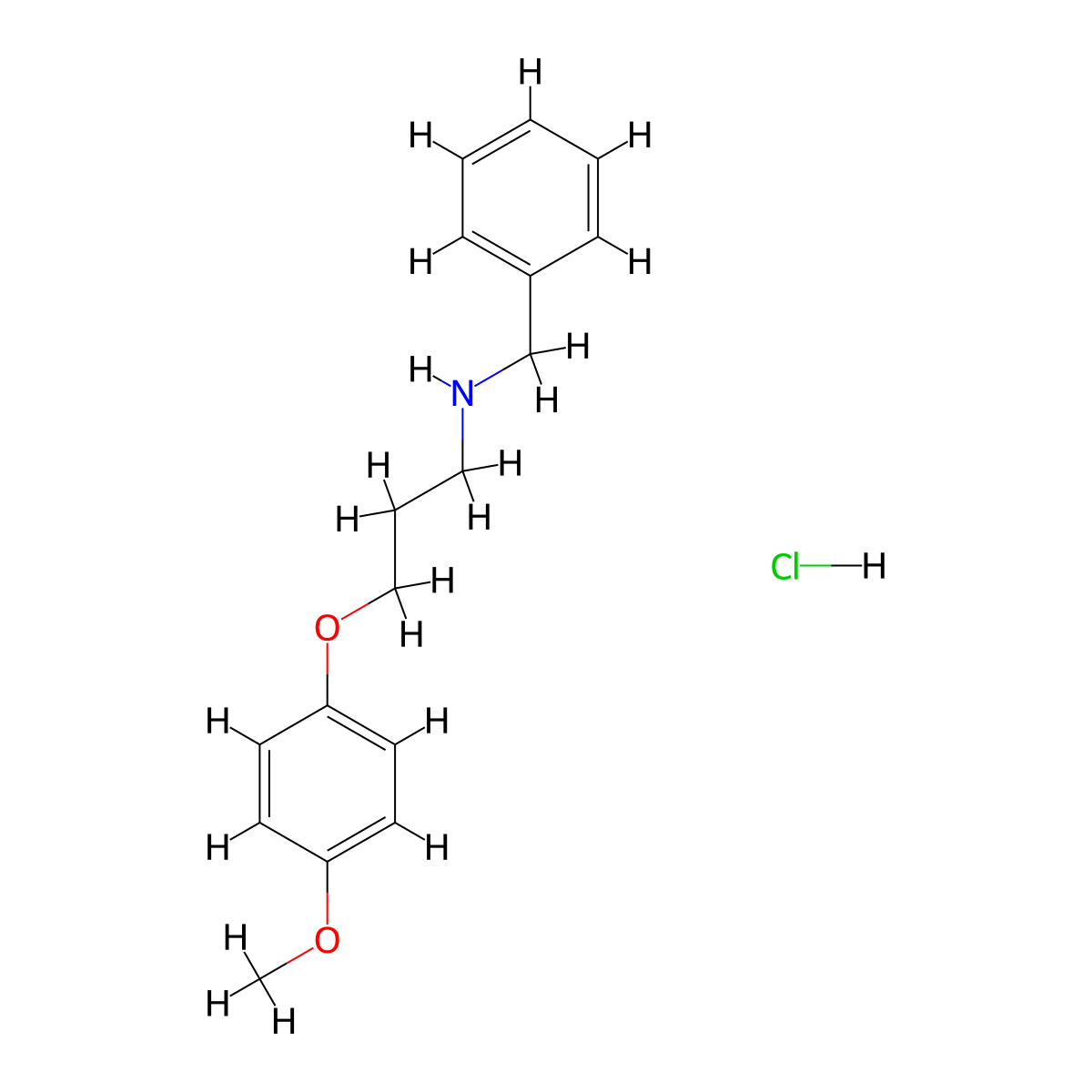 N-Benzyl-3-(4-methoxyphenoxy)-1-propanamine hydrochloride molecular structure, CAS 1609402-64-3