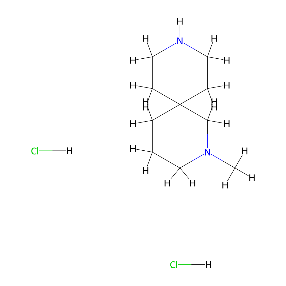 2-Methyl-2,9-diazaspiro[5.5]undecane dihydrochloride molecular structure, CAS 1609402-65-4