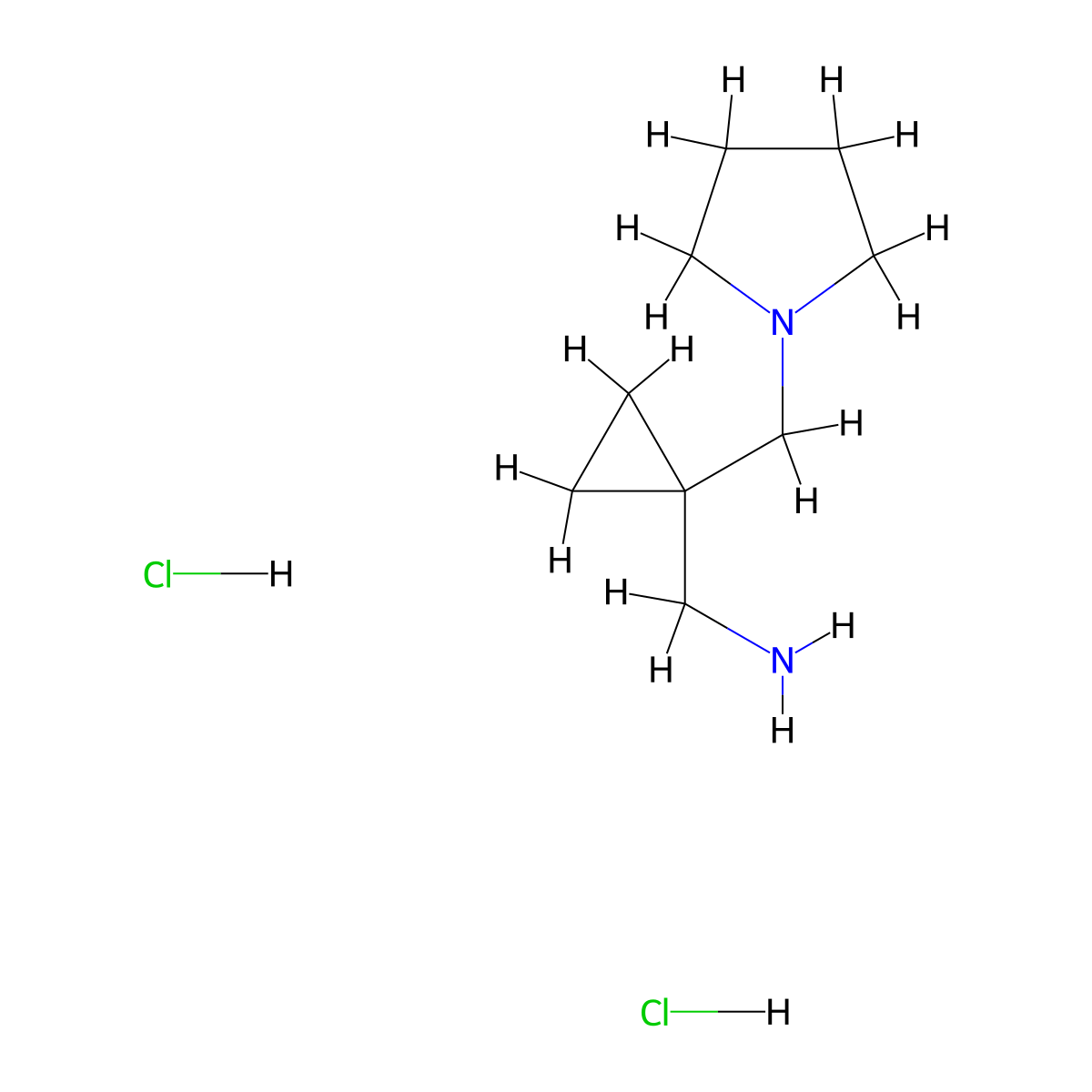 1-[1-(1-Pyrrolidinylmethyl)cyclopropyl]methanamine dihydrochloride molecular structure, CAS 1609402-68-7