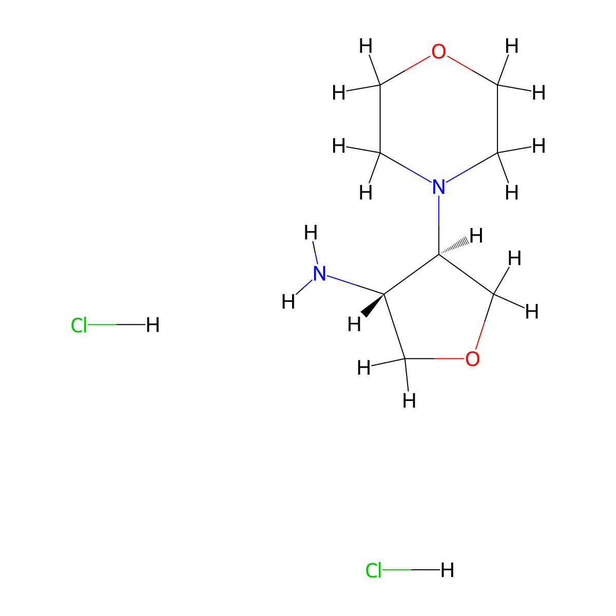 trans-4-Morpholinotetrahydrofuran-3-amine dihydrochloride molecular structure, CAS 1609402-69-8