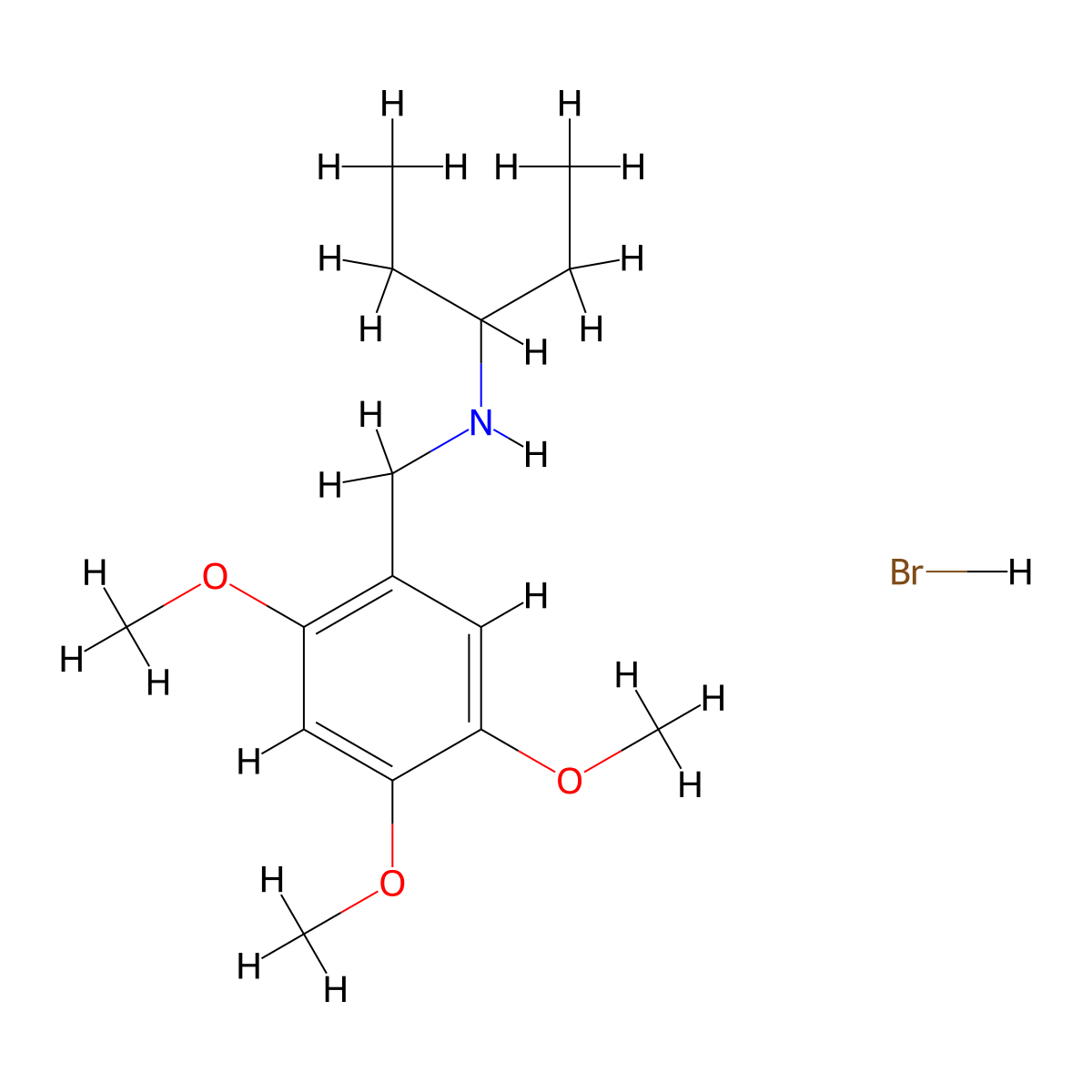 N-(2,4,5-trimethoxybenzyl)-3-pentanamine hydrobromide molecular structure, CAS 1609402-77-8