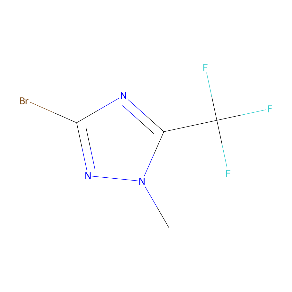 3-Bromo-1-methyl-5-(trifluoromethyl)-1H-1,2,4-triazole molecular structure, CAS 1609402-81-4