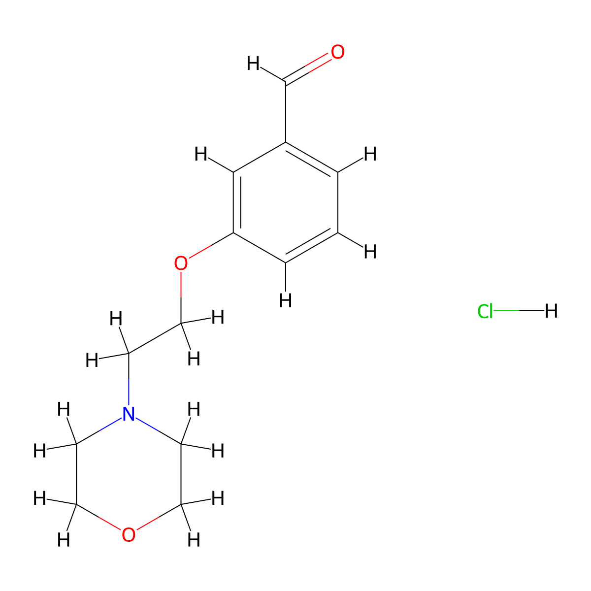 3-[2-(4-Morpholinyl)ethoxy]benzaldehyde hydrochloride molecular structure, CAS 1609402-82-5