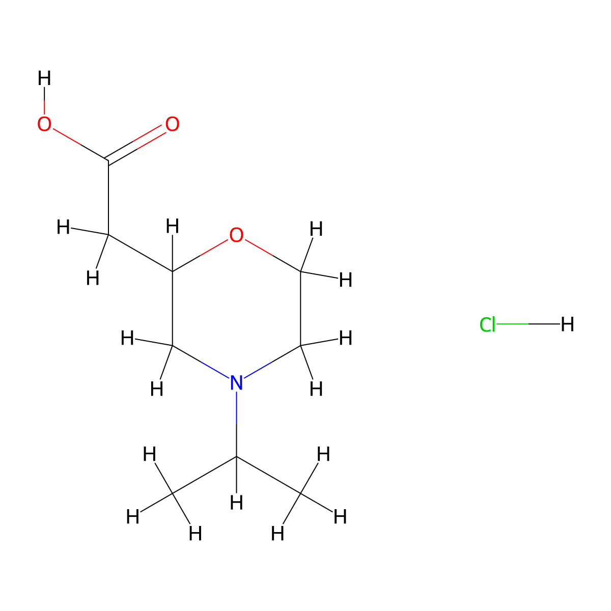 (4-Isopropyl-2-morpholinyl)acetic acid hydrochloride molecular structure, CAS 1609402-86-9