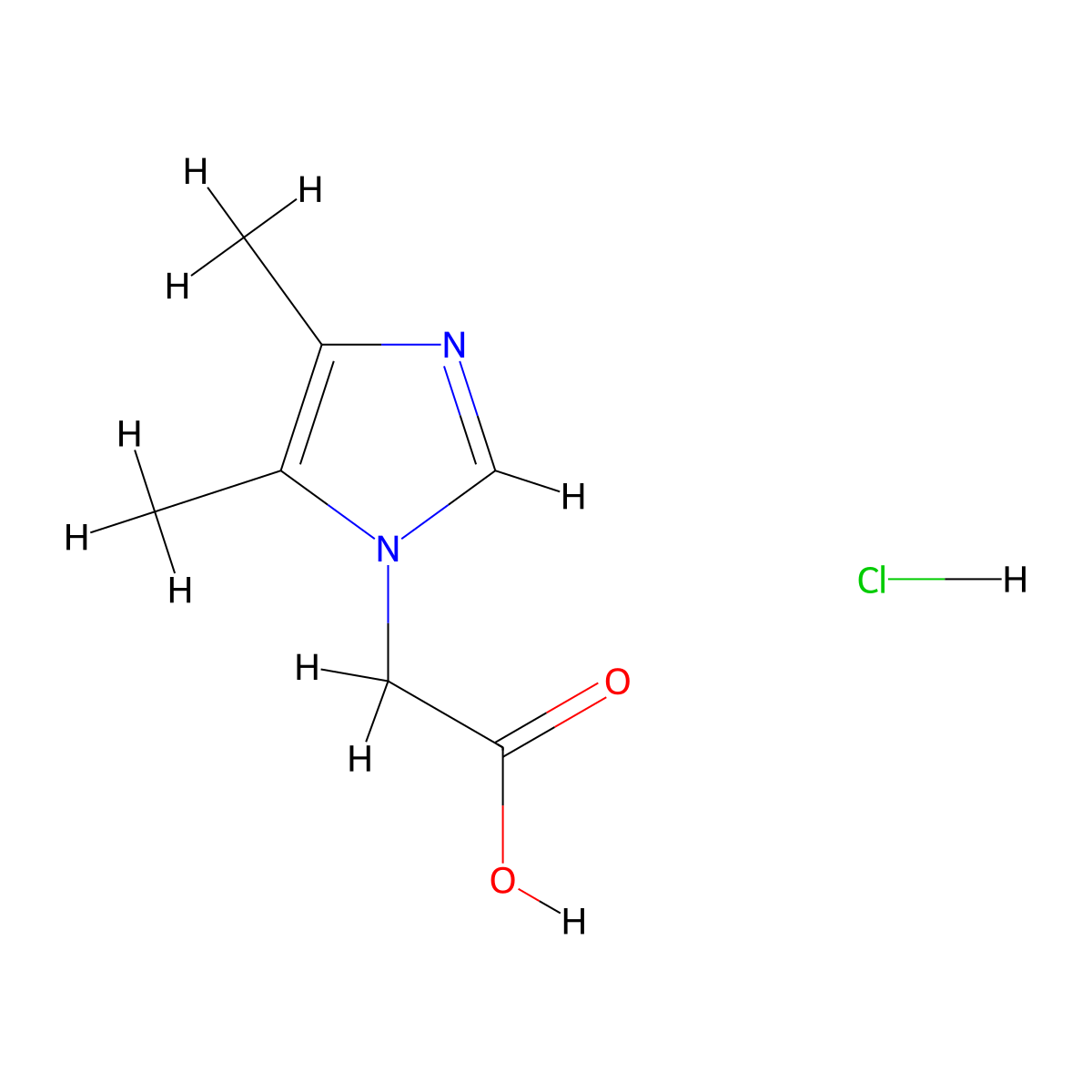 (4,5-Dimethyl-1H-imidazol-1-yl)acetic acid hydrochloride molecular structure, CAS 1609402-89-2