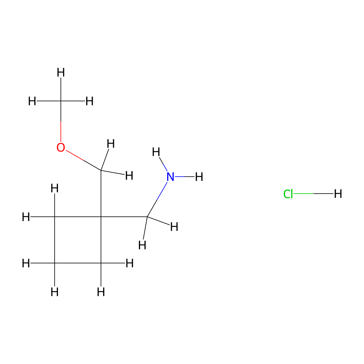 (1-(Methoxymethyl)cyclobutyl)methanamine hydrochloride molecular structure, CAS 1609402-91-6