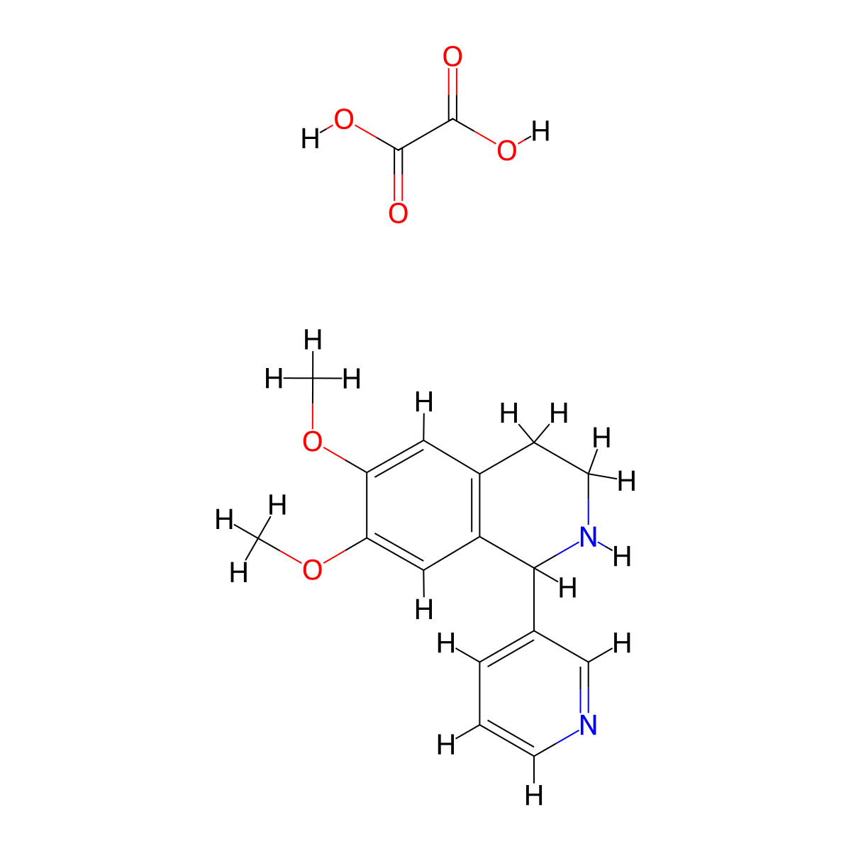 6,7-Dimethoxy-1-(3-pyridinyl)-1,2,3,4-tetrahydroisoquinoline oxalate molecular structure, CAS 1609402-93-8