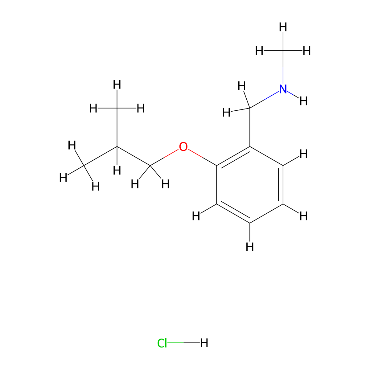 (2-Isobutoxybenzyl)methylamine hydrochloride molecular structure, CAS 1609402-94-9